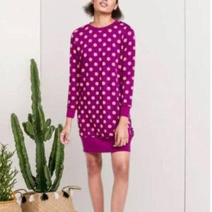 Victor Glemaud Womens Polka Dot Tunic Sweater Dress Long Sleeve Size XS Purple